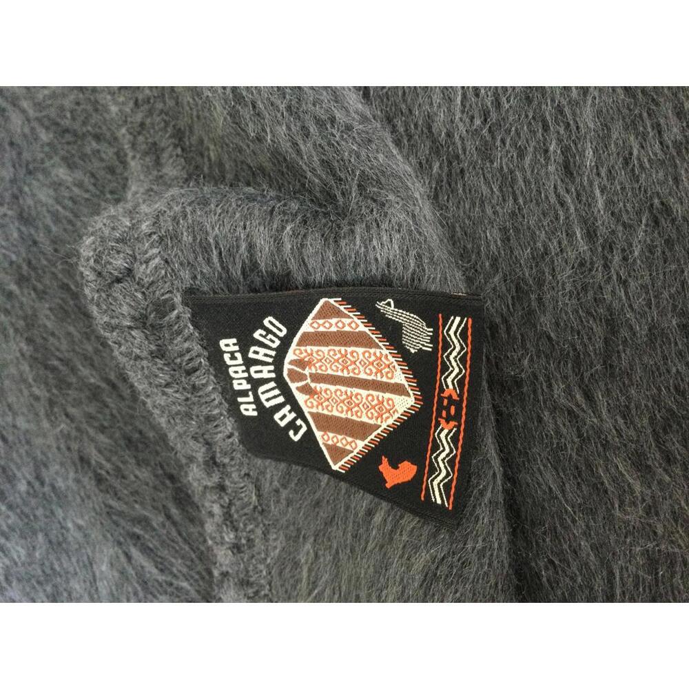Dark Gray Alpaca Camaro Cape Poncho Cardigan Wrap - Picture 4 of 4